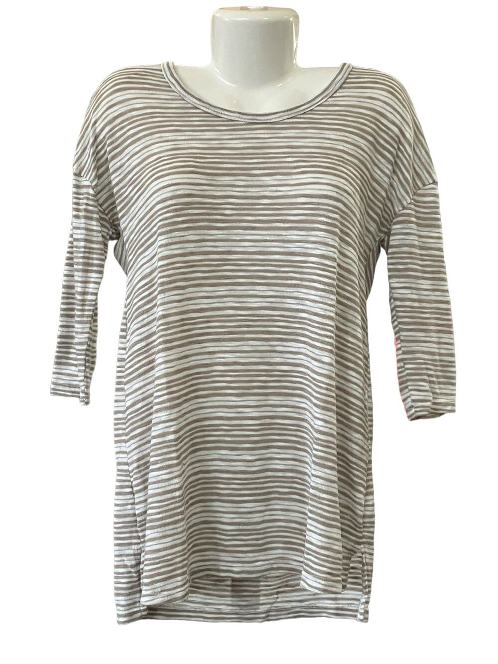 Old Navy Women's Tan/ White Striped MATERNITY Lightweight Knit Sweater | Size S